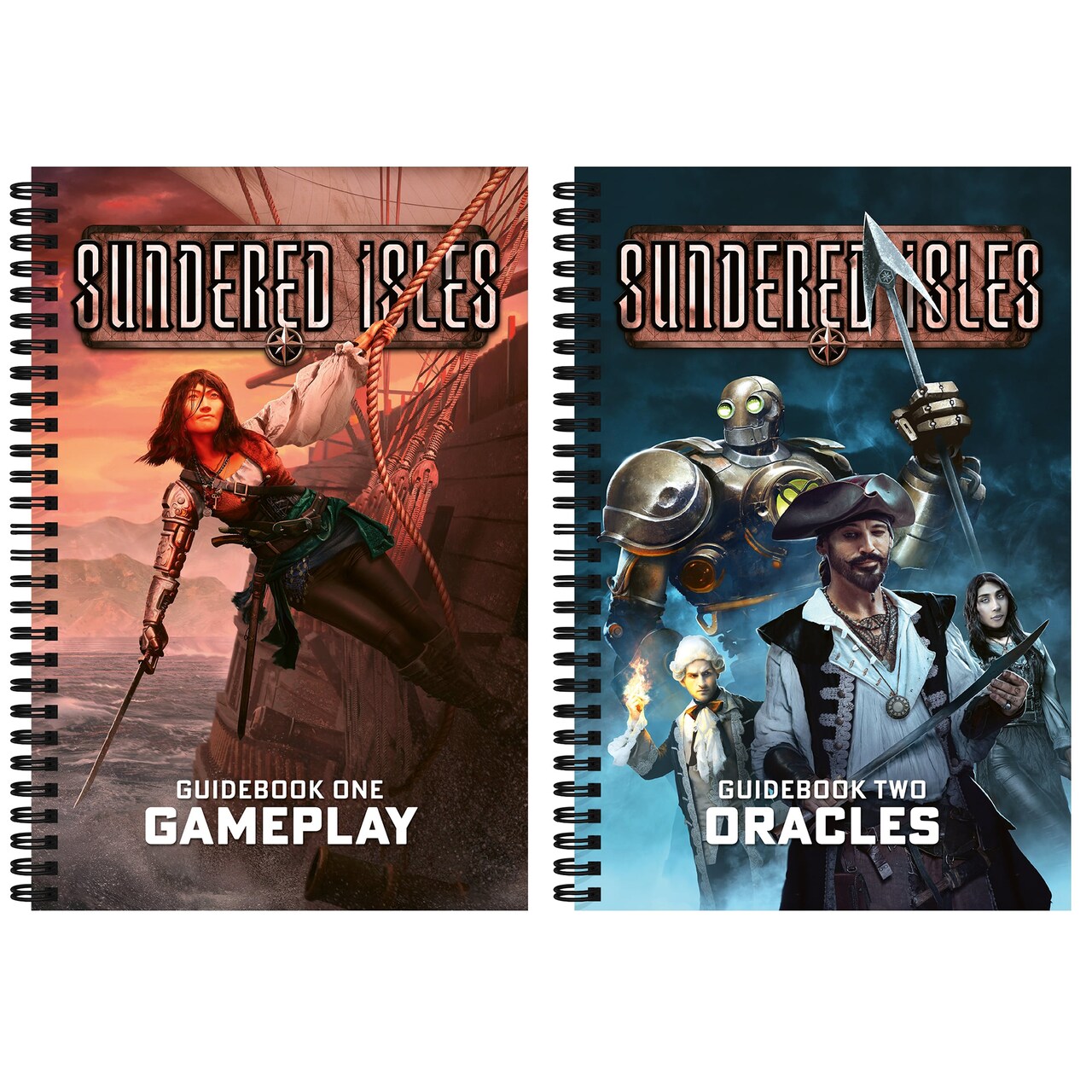 Modiphius Entertainment: Ironsworn: Starforged - Sundered Isles - Guidebooks Bundle - 2 Expansion Wirebound RPG Books, Rules & Tables, Nautical Themed
